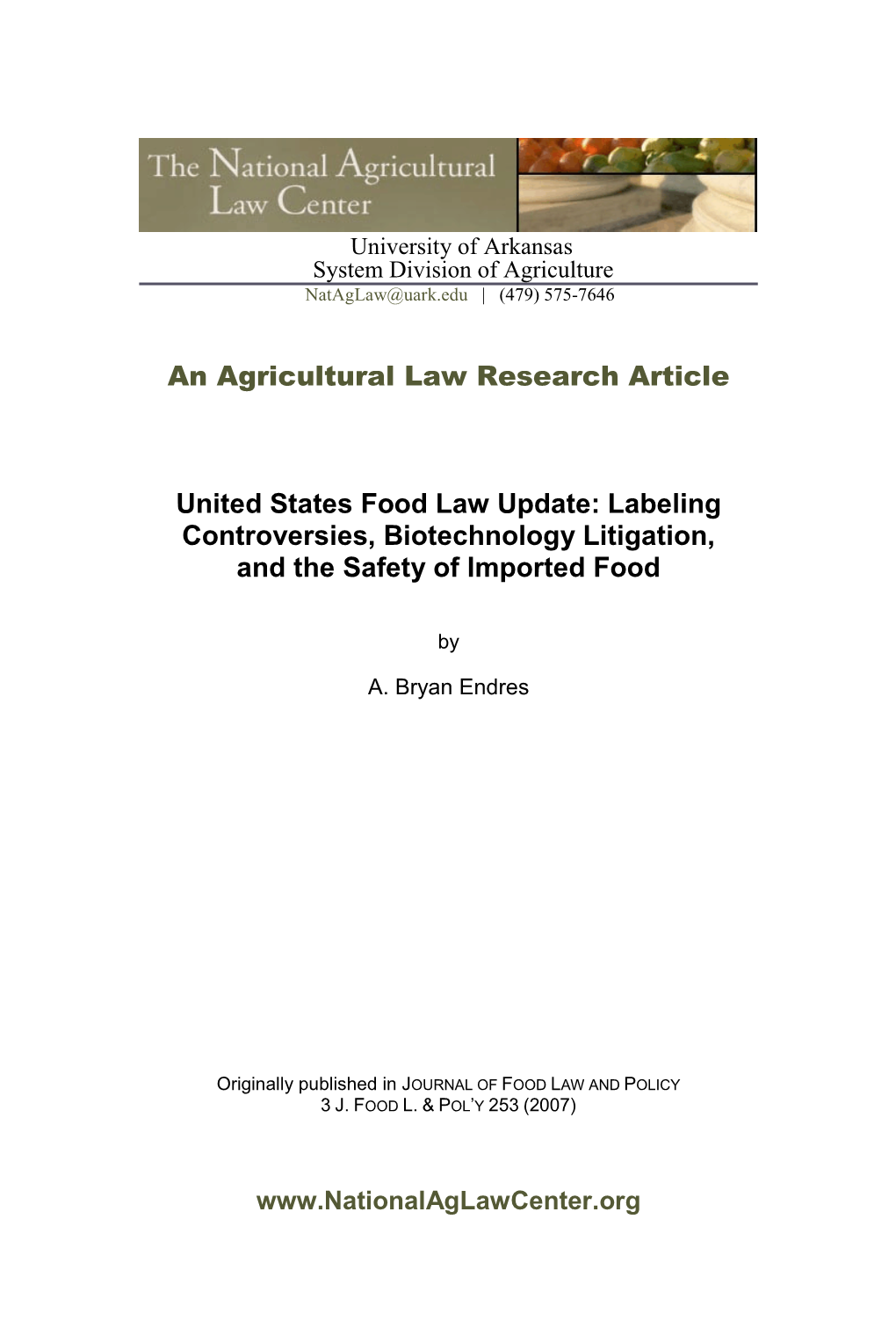 513127 Arkansas Food Law Policy 3.2.Ps