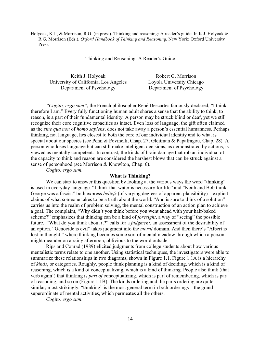 (In Press). Thinking and Reasoning: a Reader's Guide. in KJ Holyoak