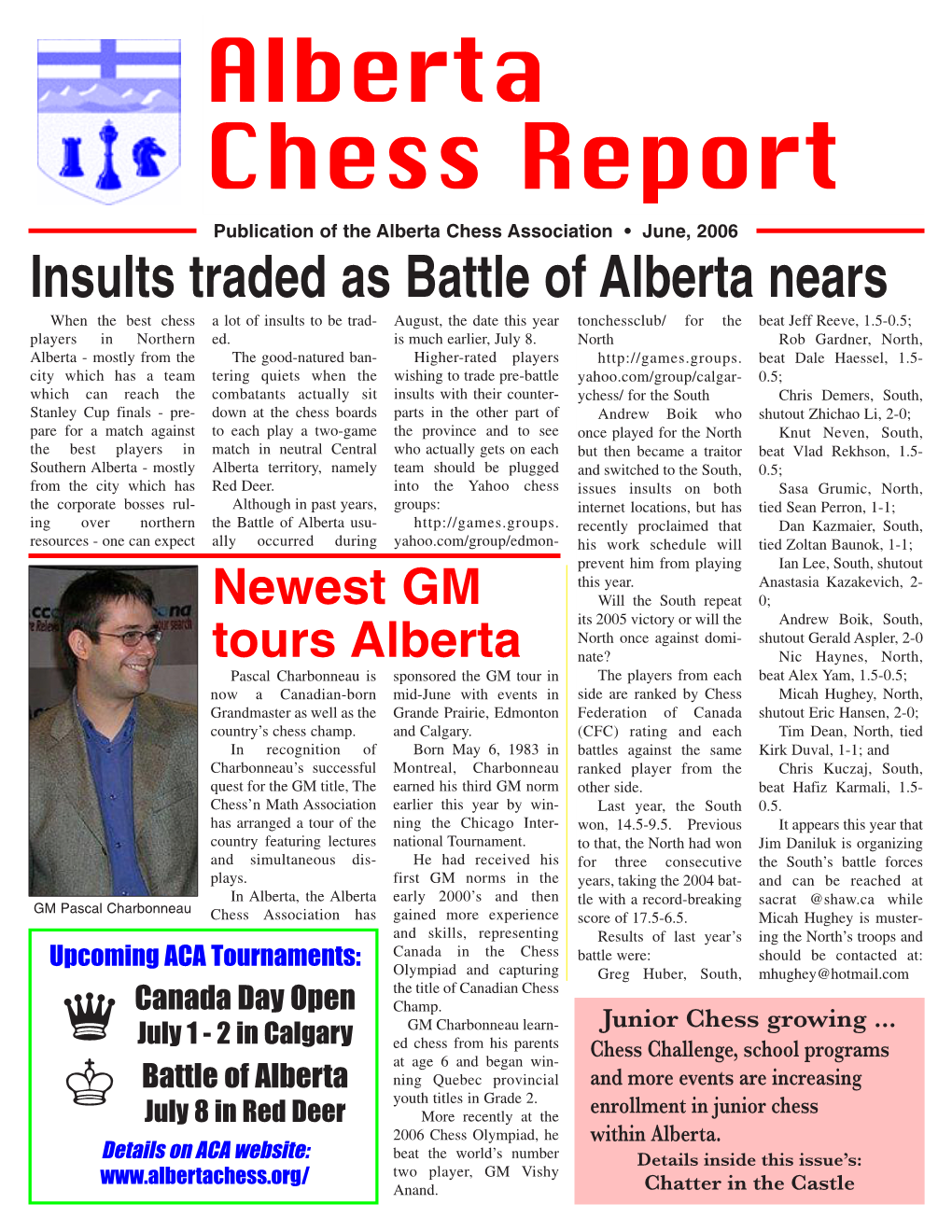 Alberta Chess June 06 Newsletter