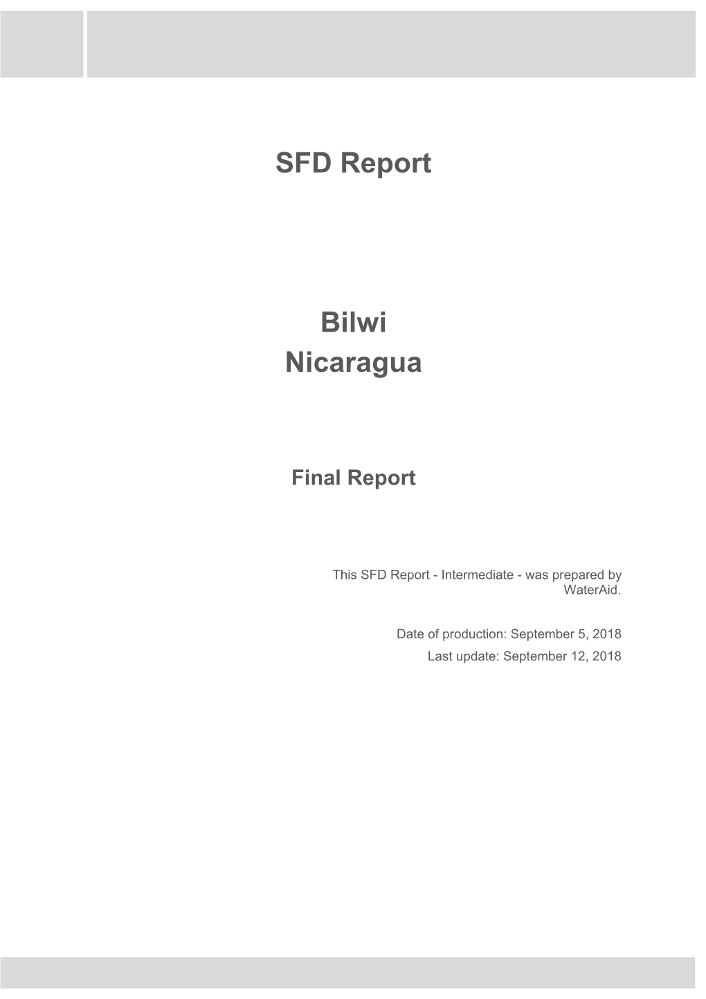 SFD Report Bilwi Nicaragua
