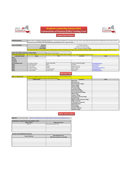 Copy of Communities of Practice Tracking Form ALI-2