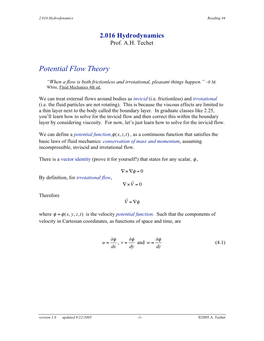 Potential Flow Theory