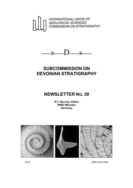 Subcommission on Devonian Stratigraphy Newsletter No. 30