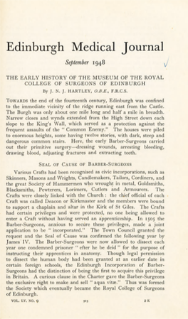 The Early History of the Museum of the Royal College of Surgeons of Edinburgh