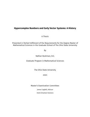 Hypercomplex Numbers and Early Vector Systems: a History