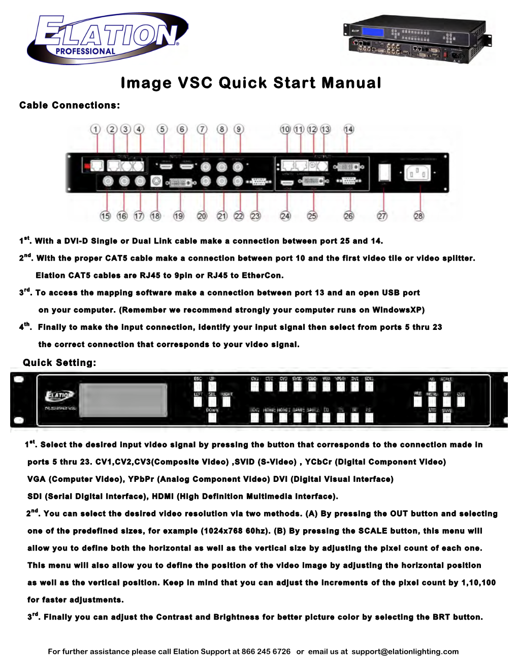 Image VSC Quick Start Manual Cable Connections