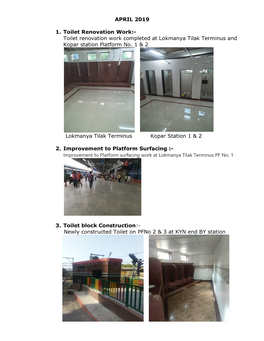 Toilet Renovation Work Completed at Lokmanya Tilak Terminus and Kopar Station Platform No