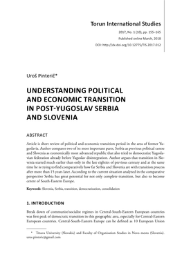 Und Erstanding Political and Economic Transition in Post