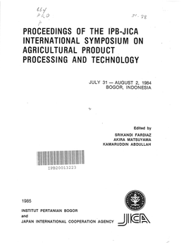 International Symposium on Agricultural Product Processing And