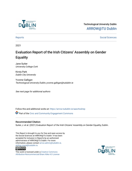 Evaluation Report of the Irish Citizens' Assembly on Gender Equality