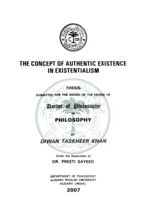The Concept of Authentic Existence in Existentialism