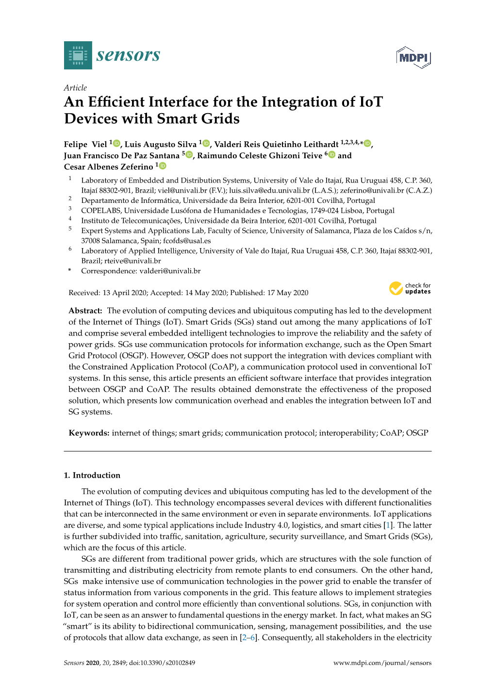 An Efficient Interface for the Integration of Iot Devices with Smart Grids