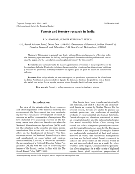 Forests and Forestry Research in India