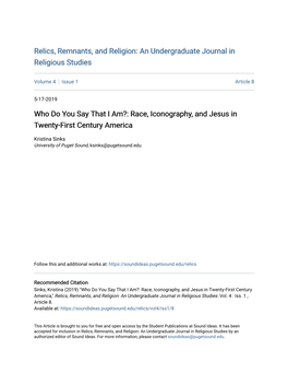 Who Do You Say That I Am?: Race, Iconography, and Jesus in Twenty-First Century America