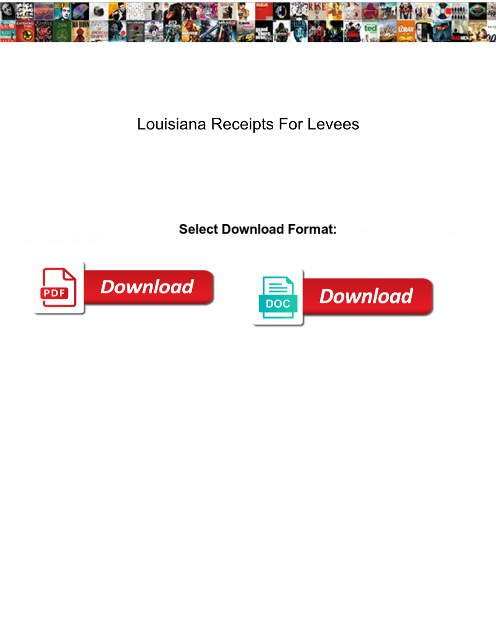 Louisiana Receipts for Levees