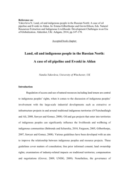 Indigenous Peoples and the Extractive Industry in Russia: a Case of The