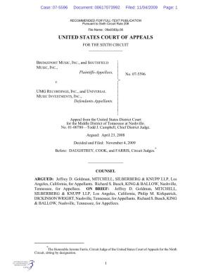 United States Court of Appeals for the Sixth Circuit ______