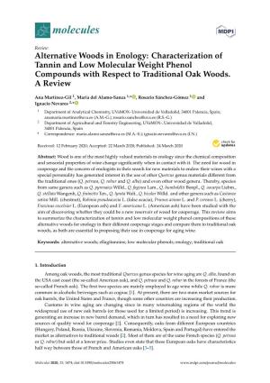 Alternative Woods in Enology: Characterization of Tannin and Low Molecular Weight Phenol Compounds with Respect to Traditional Oak Woods