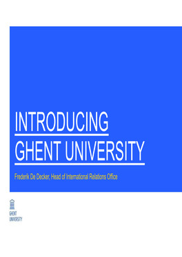Introducing Ghent University