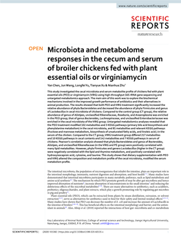 Microbiota and Metabolome Responses in the Cecum and Serum