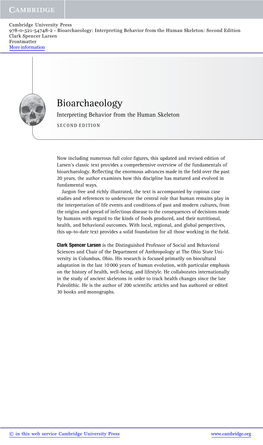 Bioarchaeology: Interpreting Behavior from the Human Skeleton: Second Edition Clark Spencer Larsen Frontmatter More Information