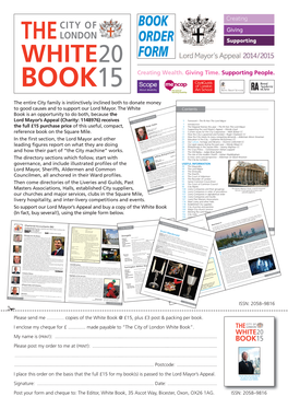 City White Book 2015 – Order Form