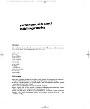 REFERENCES and BIBLIOGRAPHY Harcup-References:Harcup-References.Qxp 2/20/2009 2:24 PM Page 225