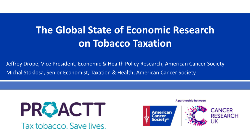 E-Cigarette Taxation