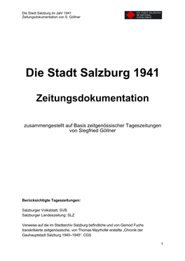 Die Stadt Salzburg 1941
