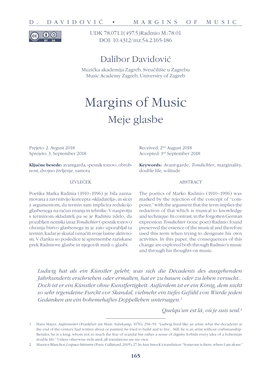 MARGINS of MUSIC UDK 78.071.1(497.5)Radmio M.:78.01 DOI: 10.4312/Mz.54.2.165-186