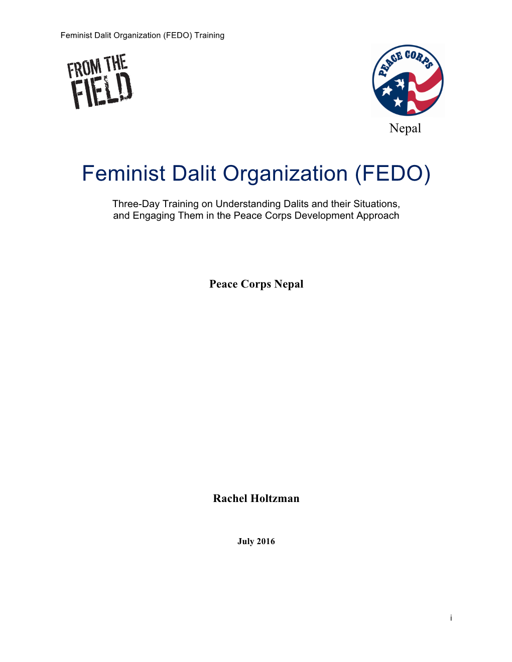 Feminist Dalit Organization (FEDO) Training