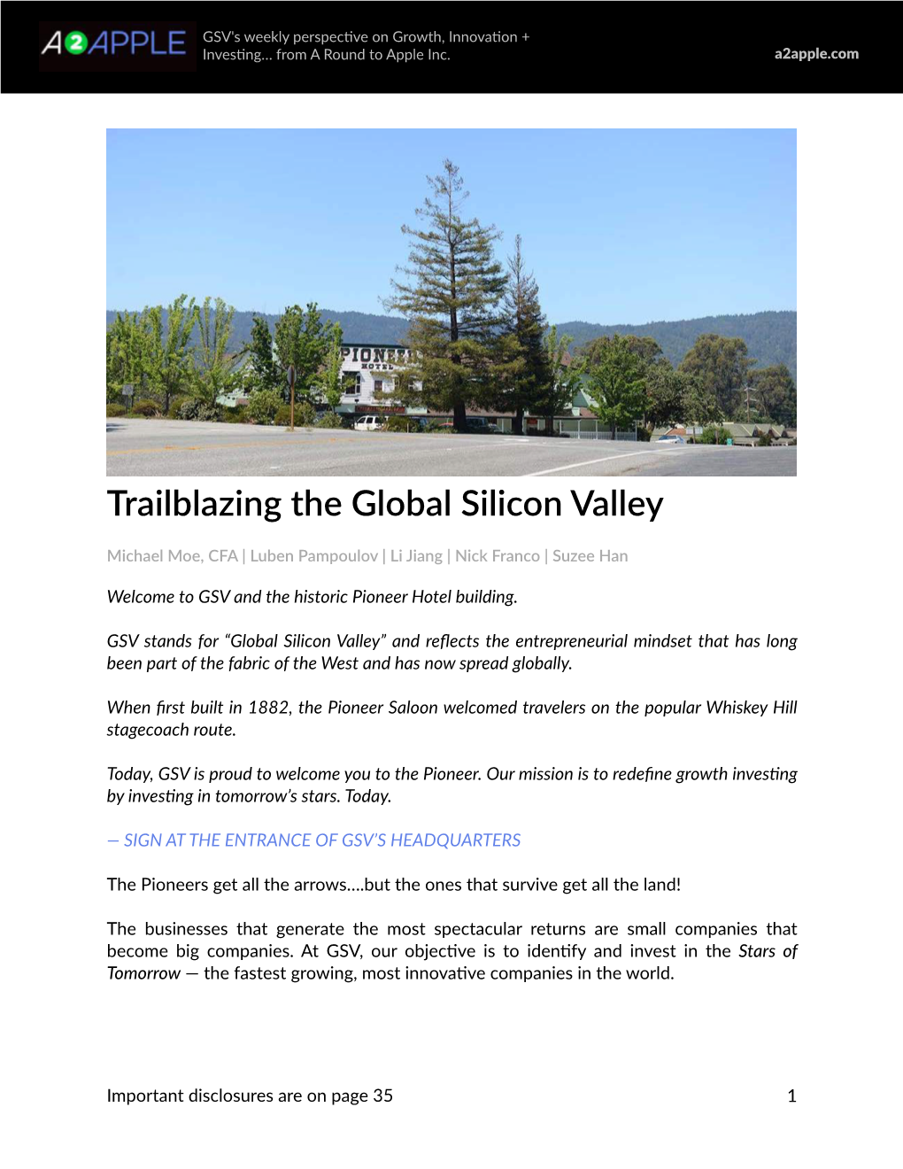 Trailblazing the Global Silicon Valley