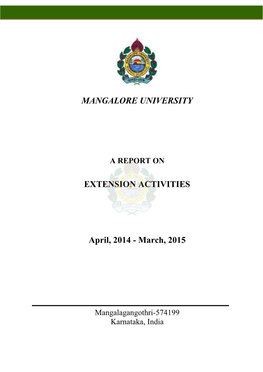 EXTENSION ACTIVITIES April, 2014