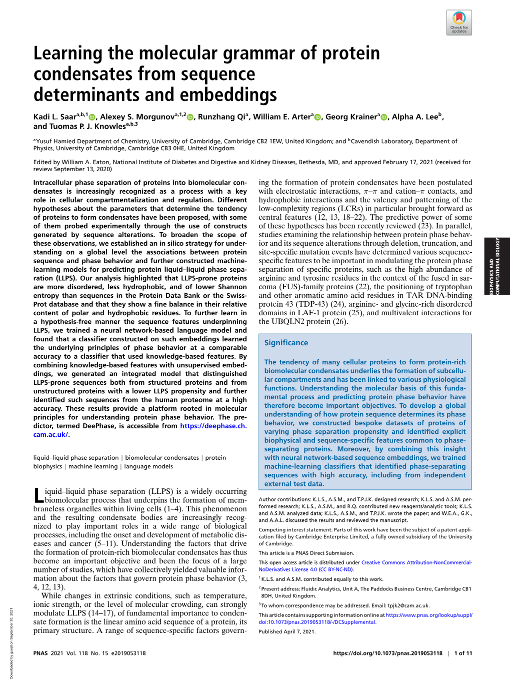 Learning the Molecular Grammar of Protein Condensates from Sequence