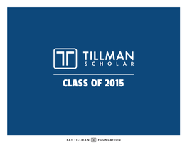 CLASS of 2015 MEET the SCHOLARS Click on a Scholar to View Their Story