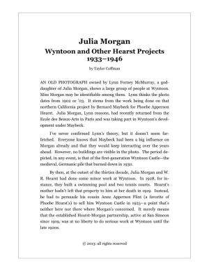 Julia Morgan Wyntoon and Other Hearst Projects 1933–1946
