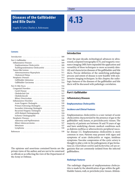 Diseases of the Gallbladder and Bile Ducts 4.13 Angela D