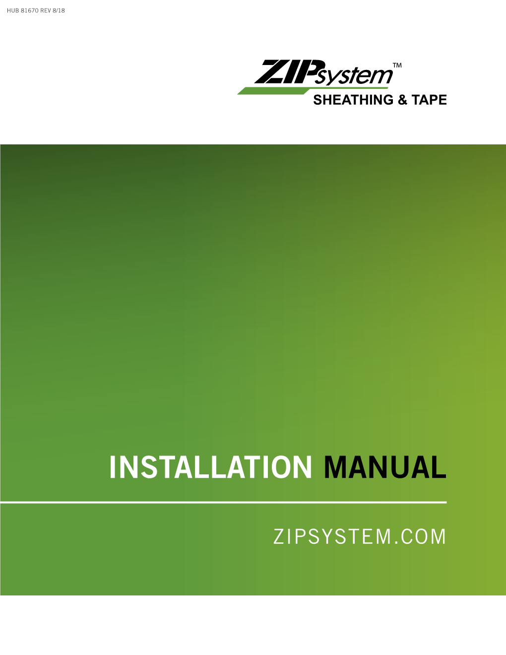 ZIP System Installation Manual