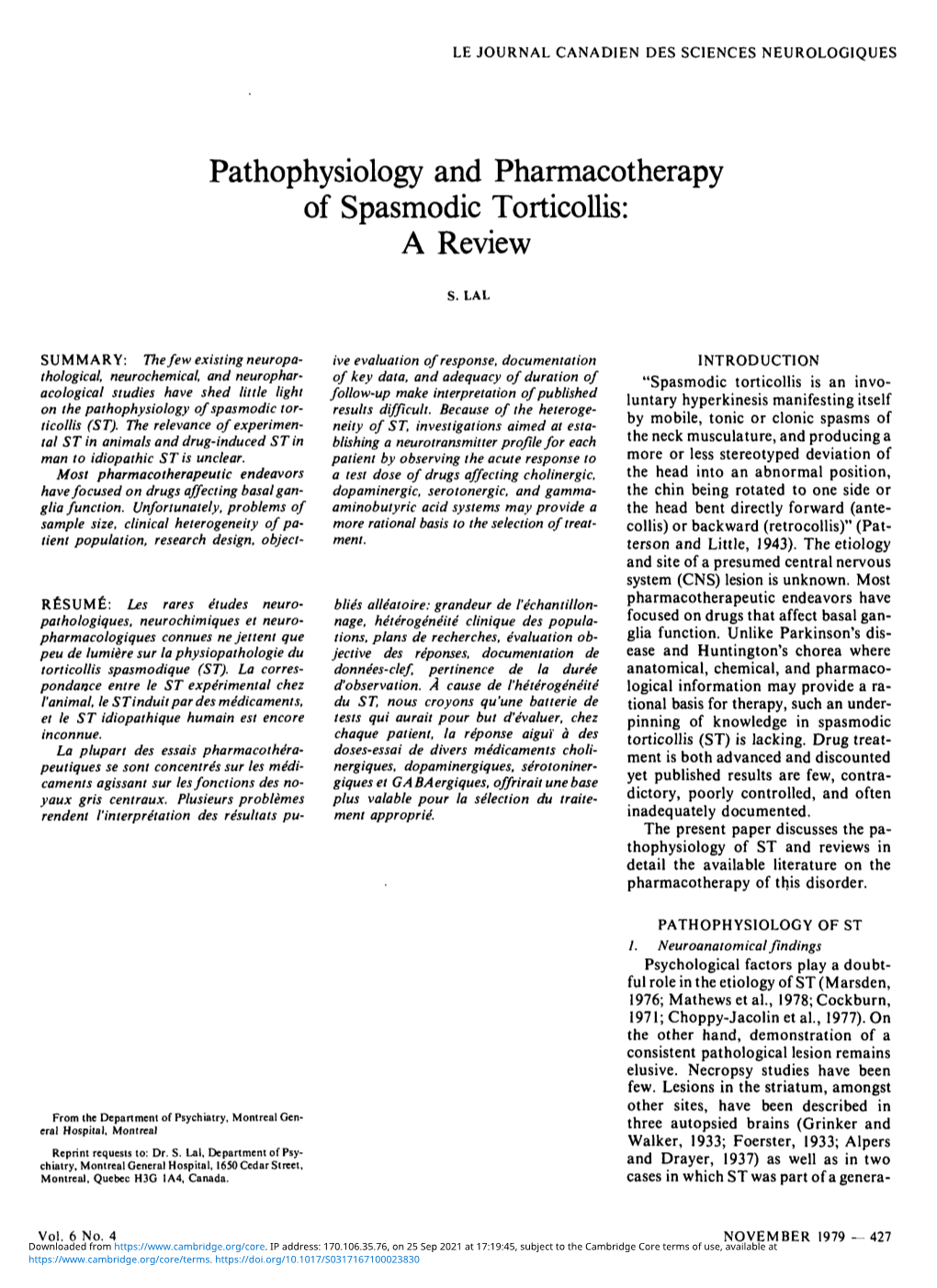 Pathophysiology and Pharmacotherapy of Spasmodic Torticollis: a Review