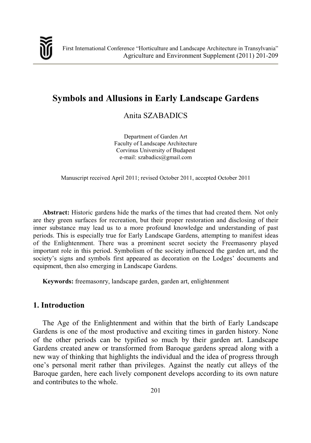 Symbols and Allusions in Early Landscape Gardens