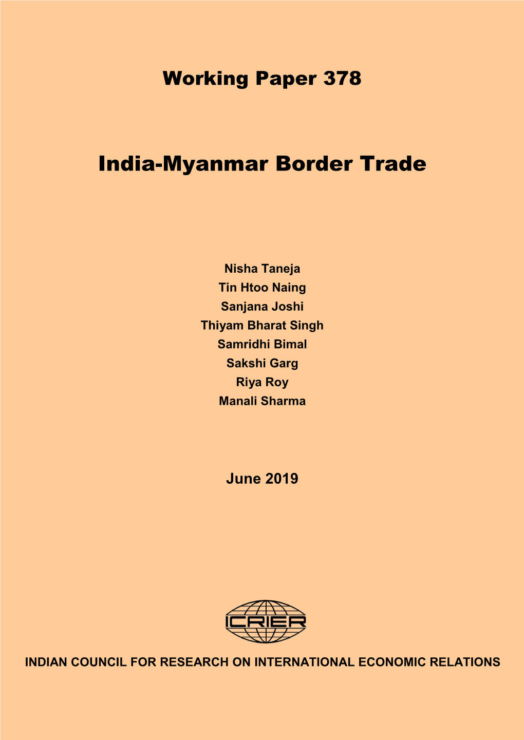 India-Myanmar Border Trade