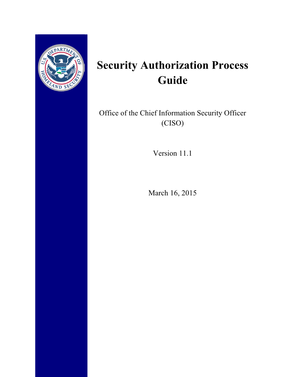 Security Authorization Process Guide Version 11.1