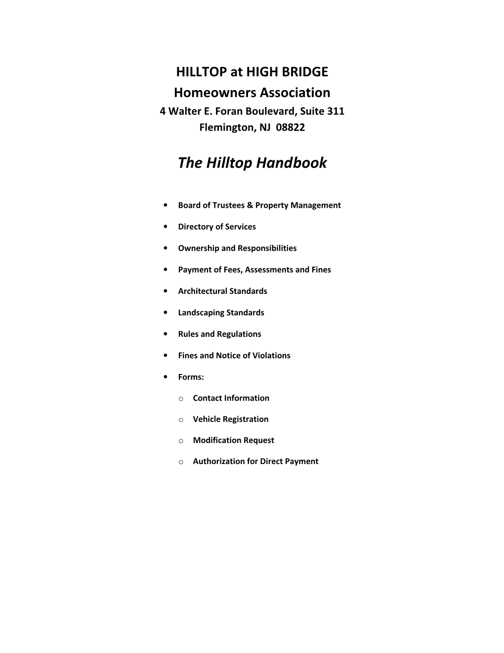 Homeowner Handbook