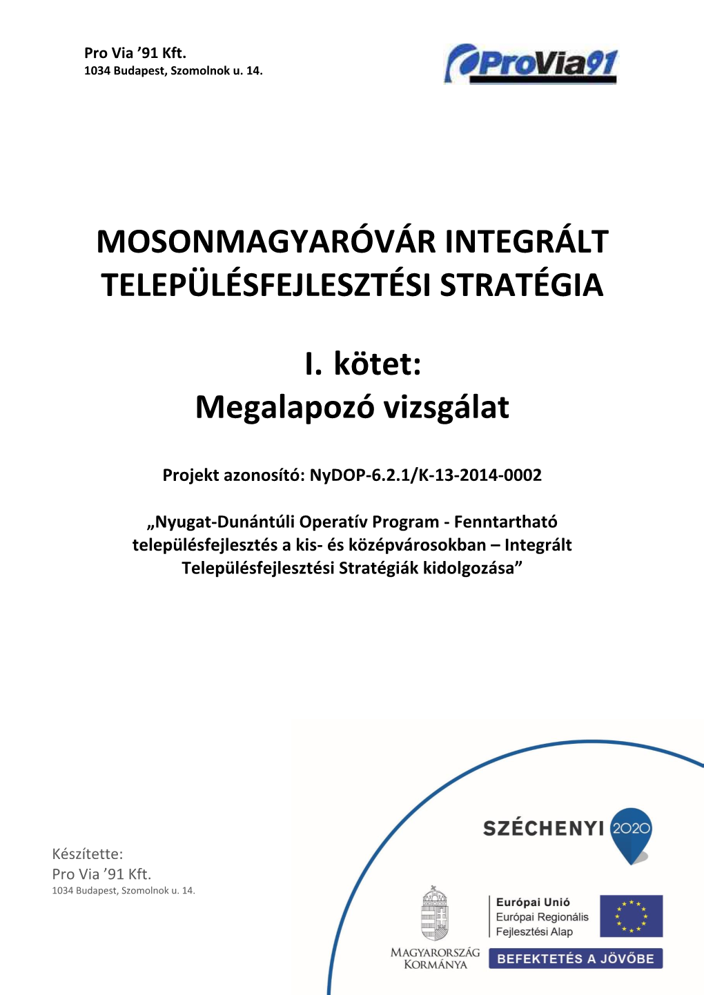 Mosonmagyaróvár Integrált Településfejlesztési Stratégia