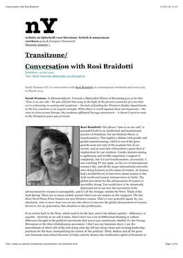 Conversation with Rosi Braidotti 27/01/16 11:33