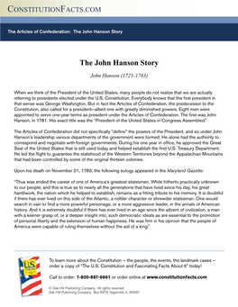 The John Hanson Story