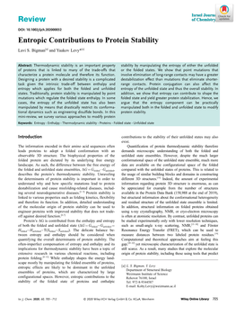 Entropic Contributions to Protein Stability Lavi S