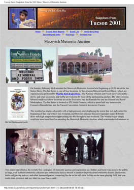 Macovich Meteorite Auction