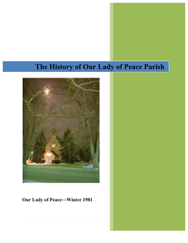 The History of Our Lady of Peace Parish