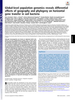 Global-Level Population Genomics Reveals Differential Effects of Geography and Phylogeny on Horizontal Gene Transfer in Soil Bacteria